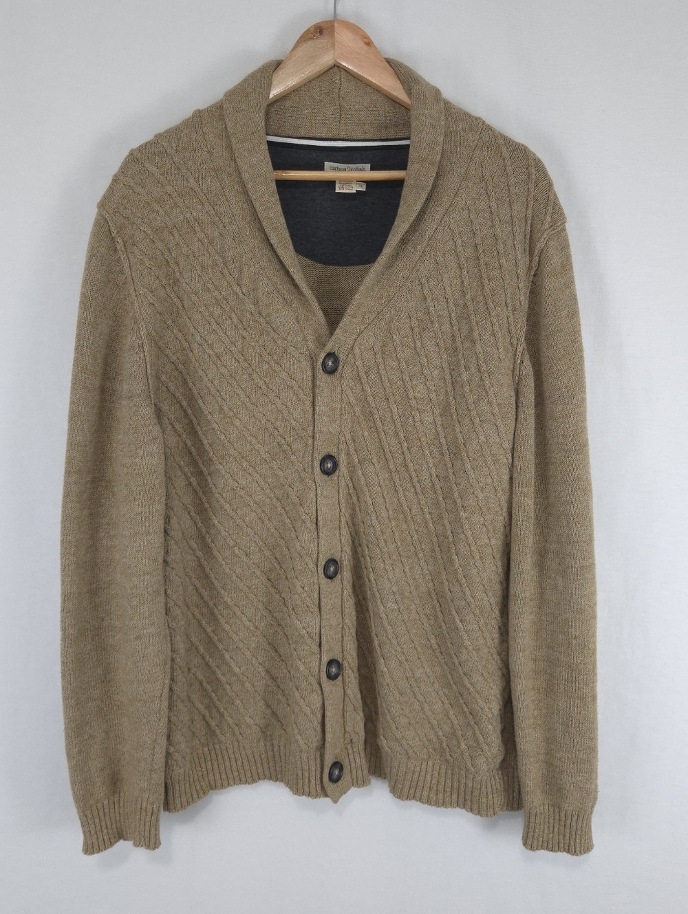 Carbon 2 Cobalt Men's Shawl Collar Cardigan Sweater